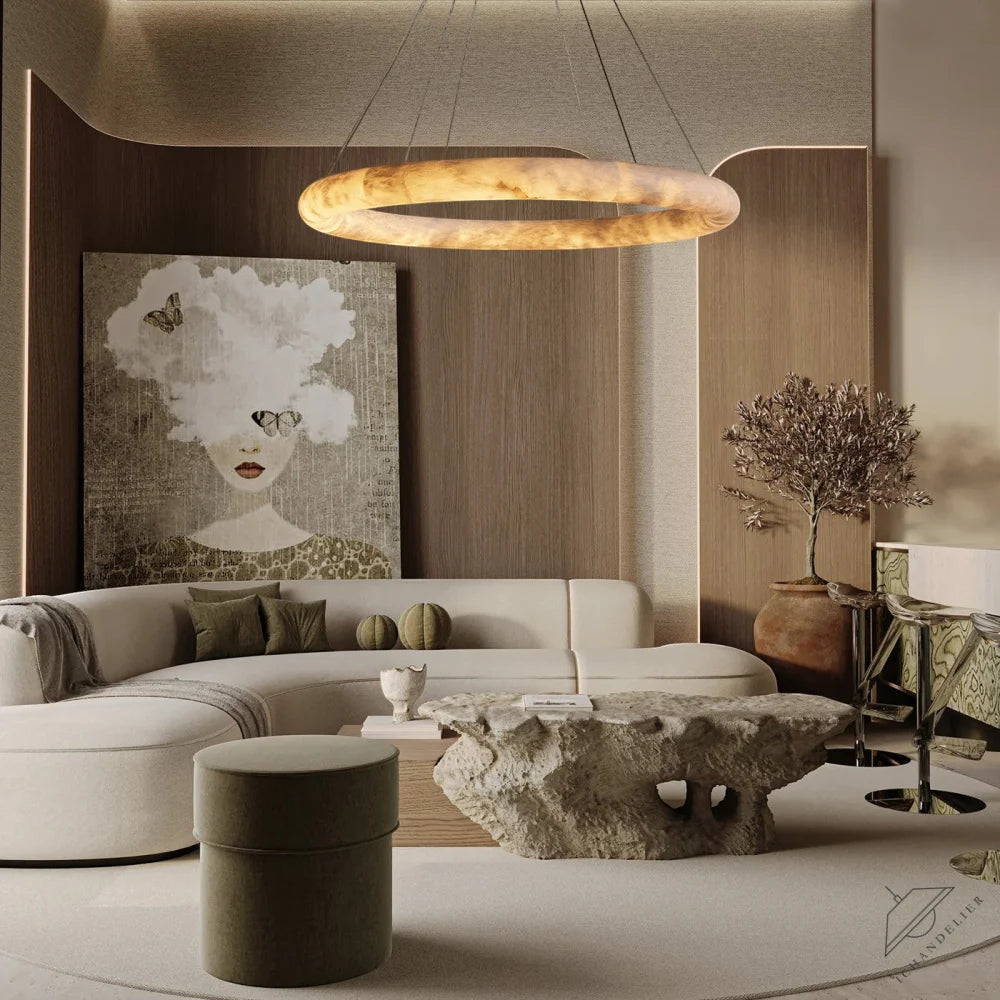 Halima Halo Alabaster Chandelier
