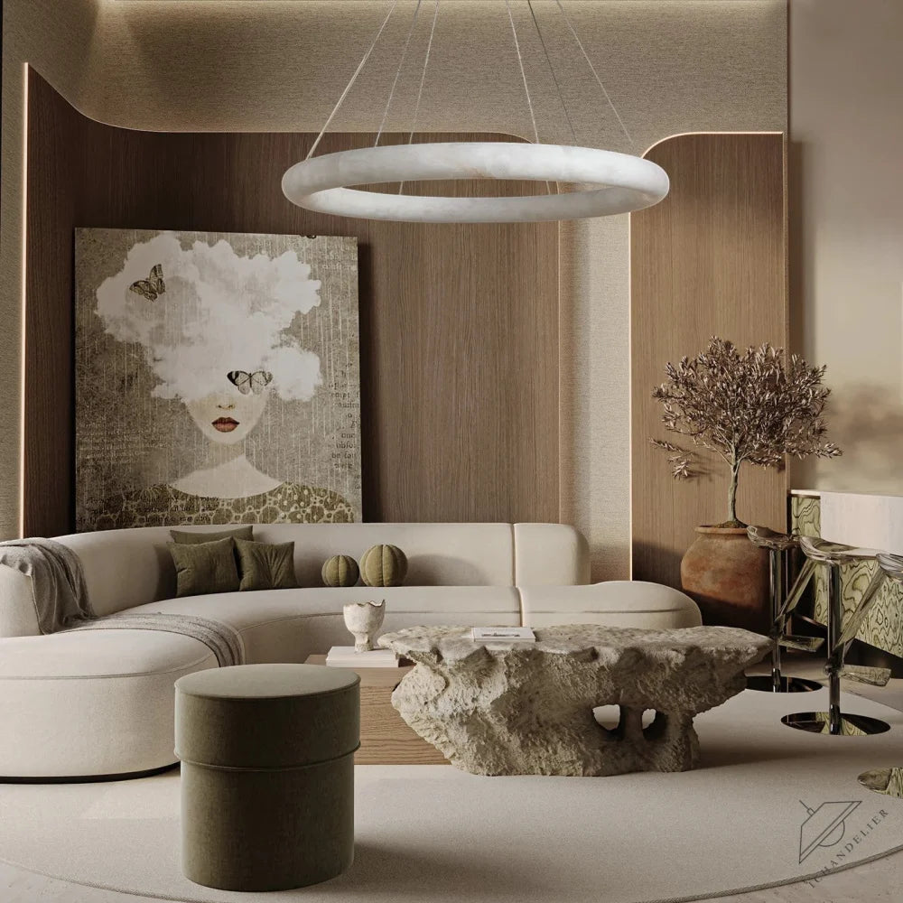 Halima Halo Alabaster Chandelier
