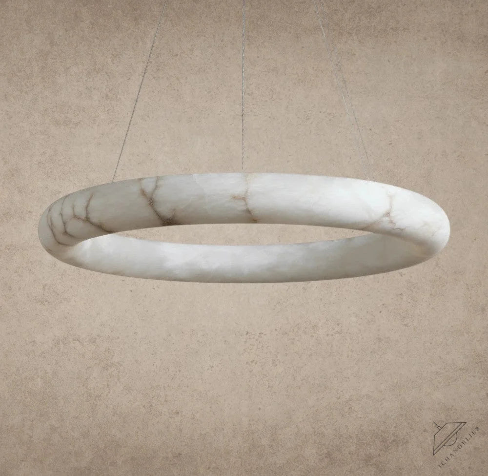 36" Halima Halo Alabaster Chandelier