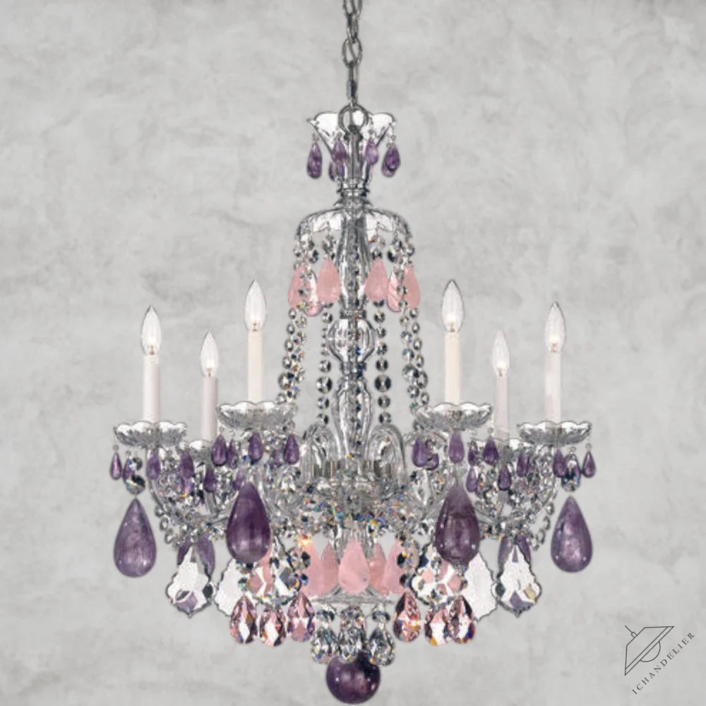 Hamilton Rock Crystal 7-Light Chandelier 24"