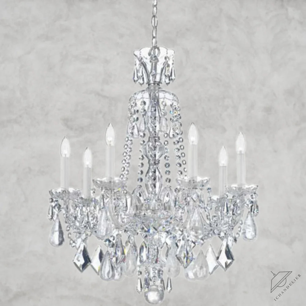 Silver/Clear Hamilton Rock Crystal 7-Light Chandelier 24"