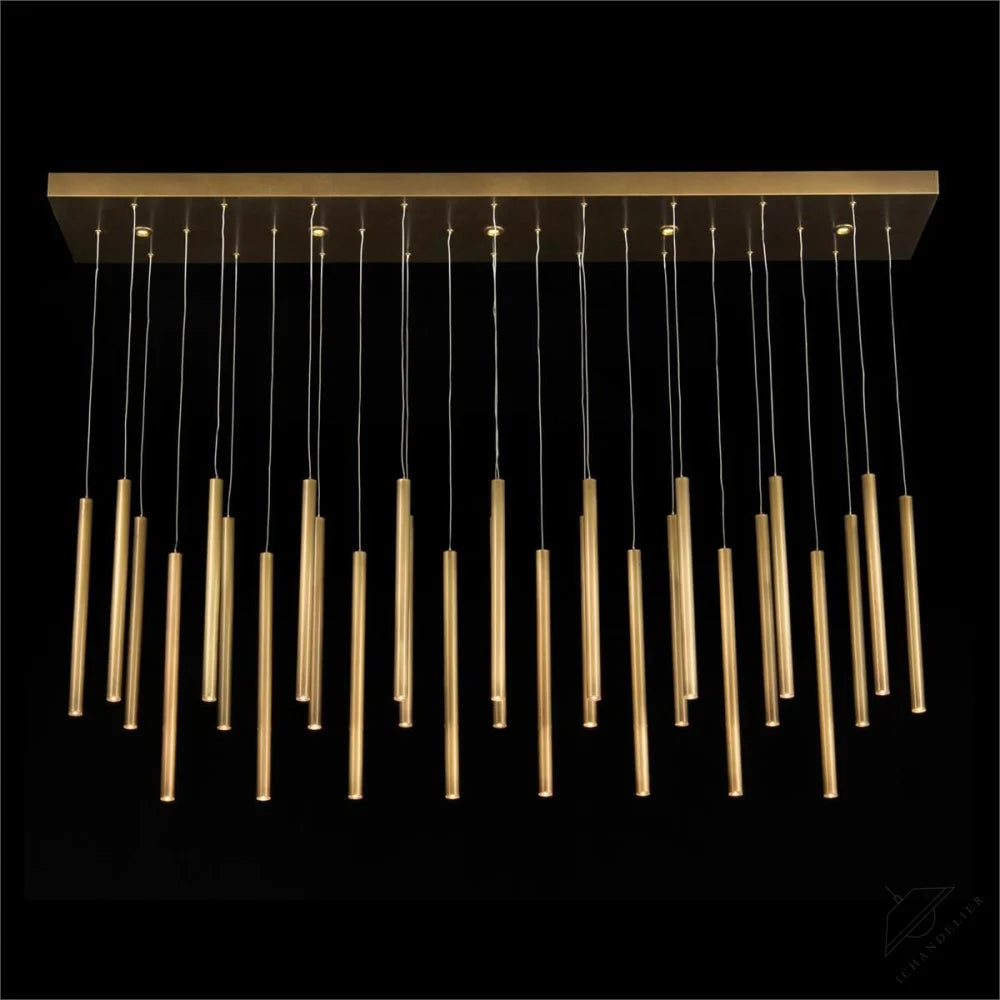 Hans Horizontal Thirty-Five-Light Brass Chandelier