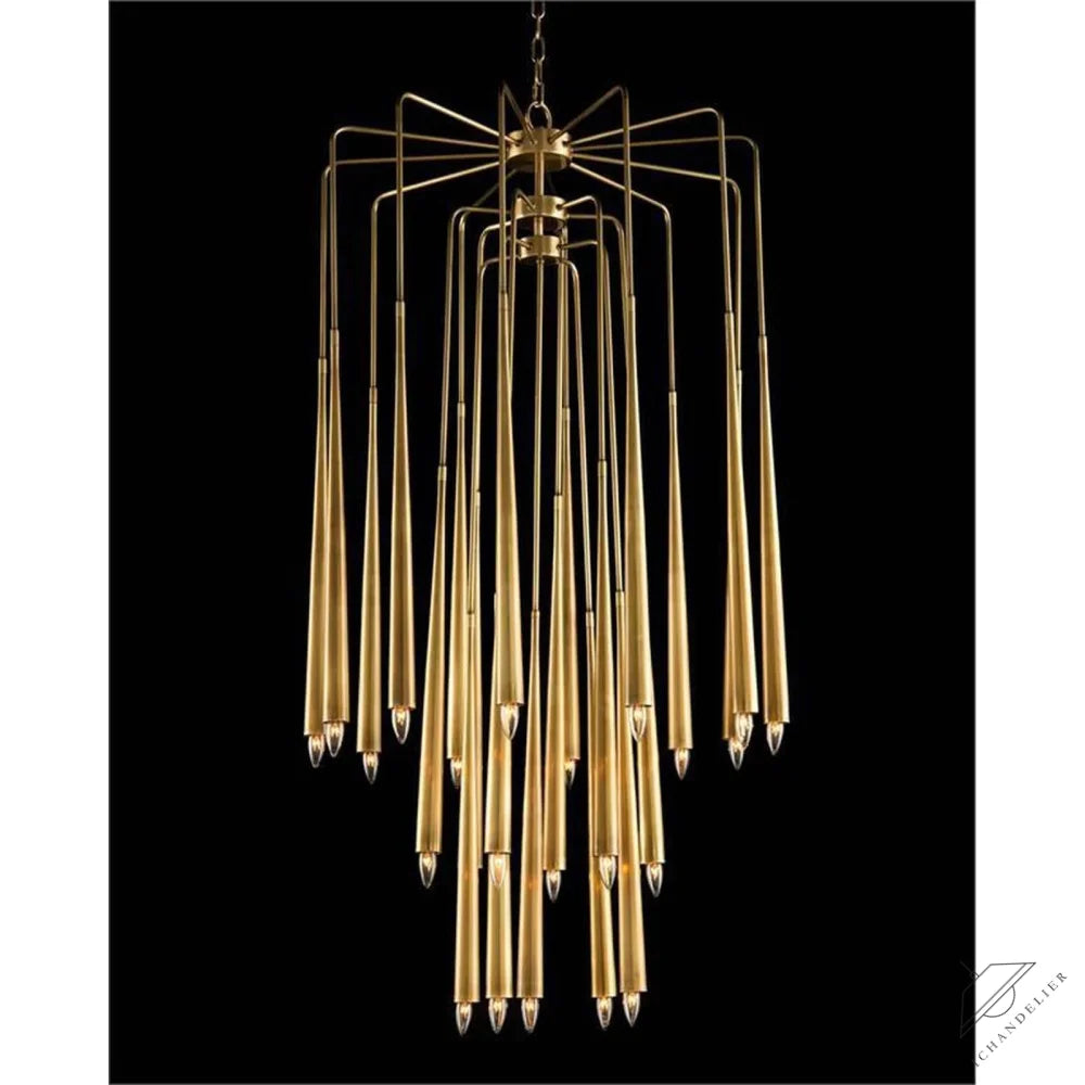 Hans Twenty-Three-Light Brass Chandelier