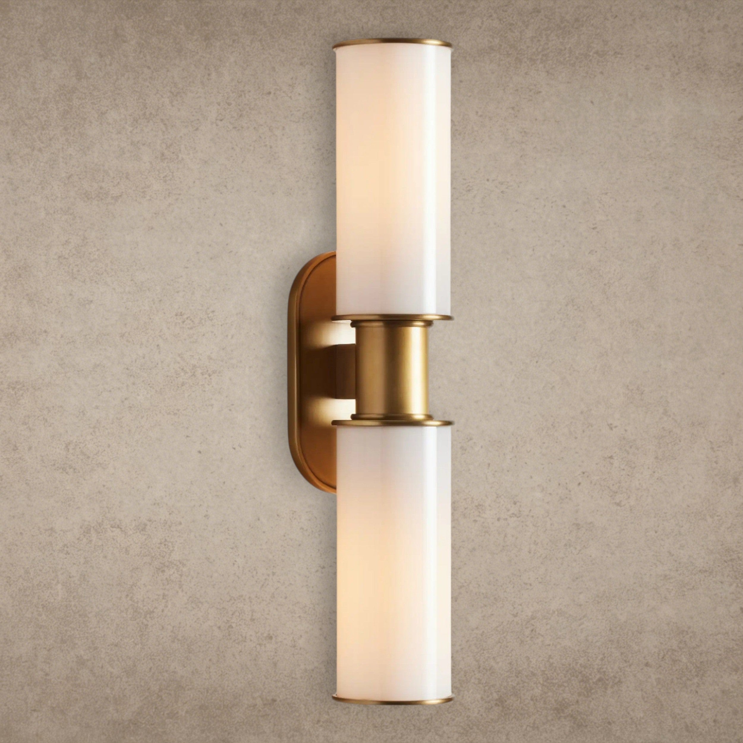 Brass Harlin Double Sconce in Milk