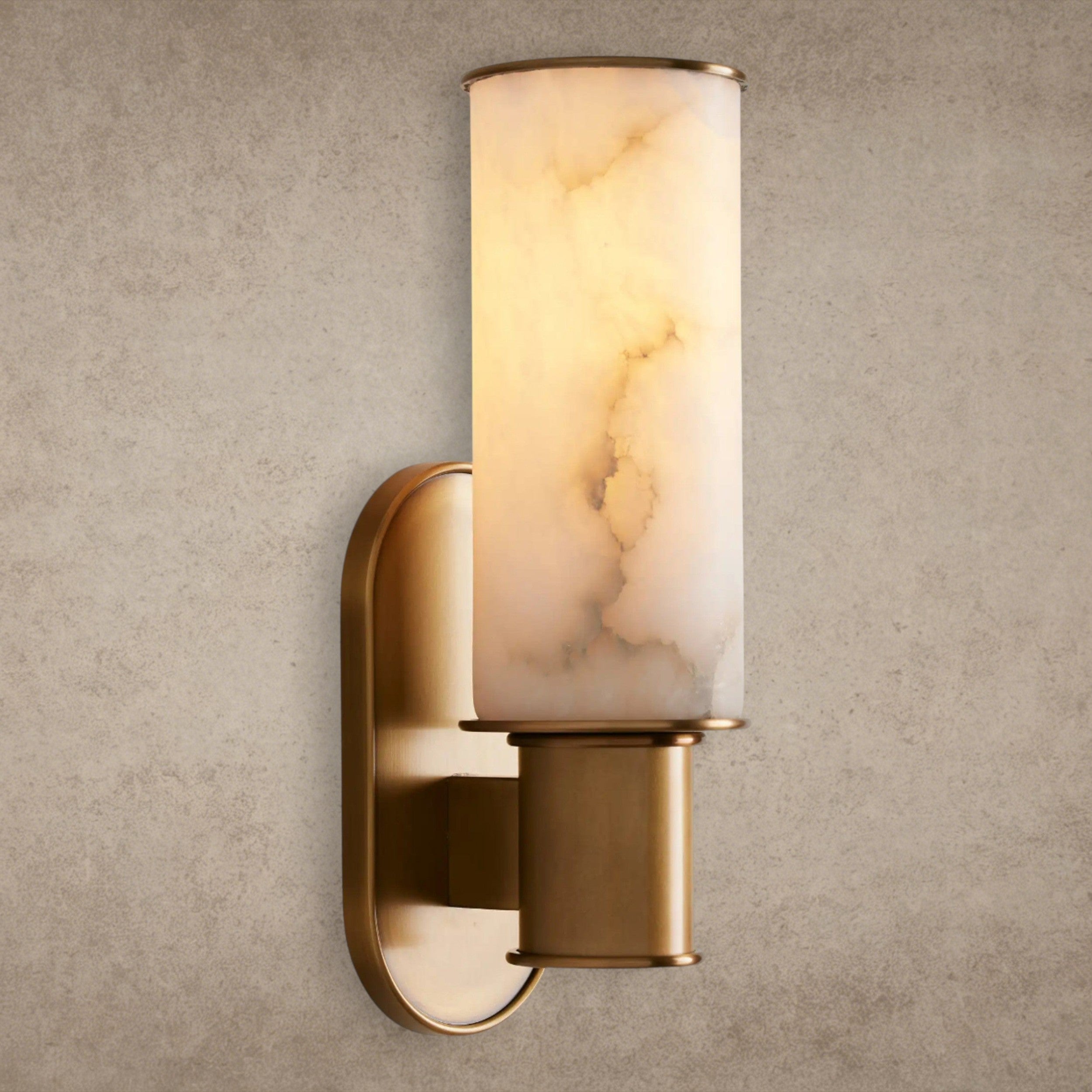 Brass Harlin Sconce in Alabaster