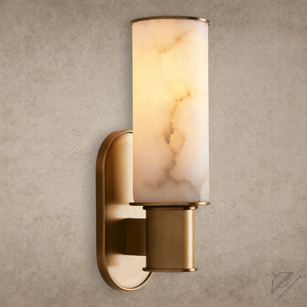 Brass Harlin Sconce in Alabaster