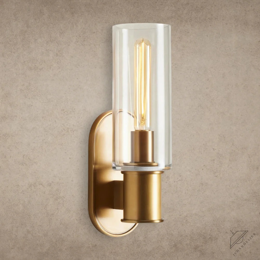 Brass Harlin Sconce in Clear