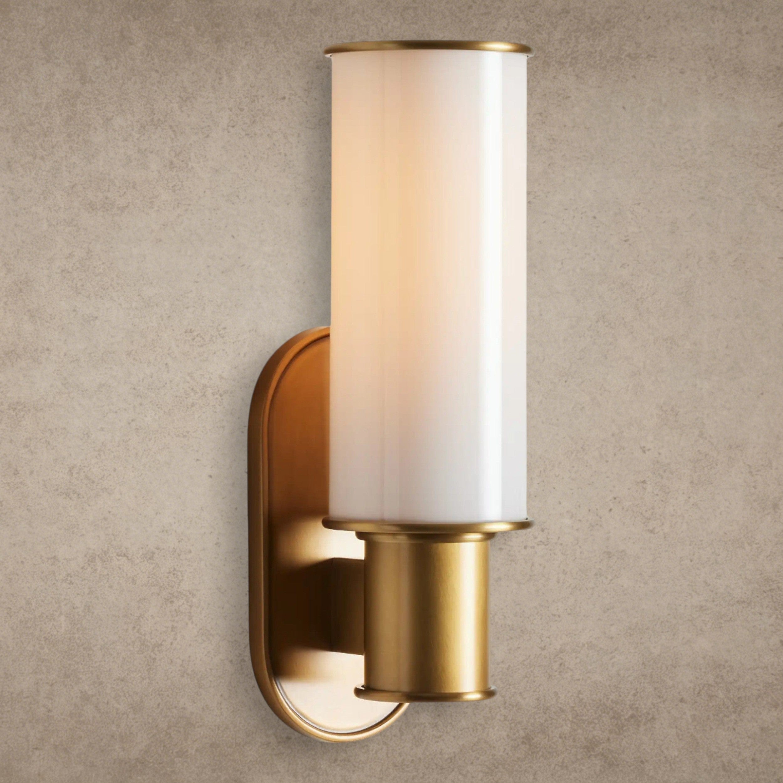 Brass Harlin Sconce in Milk