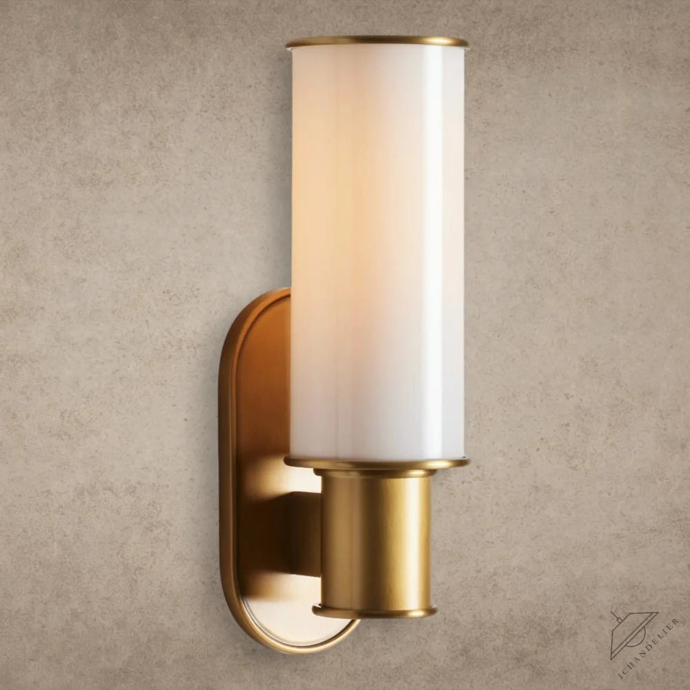 Brass Harlin Sconce in Milk
