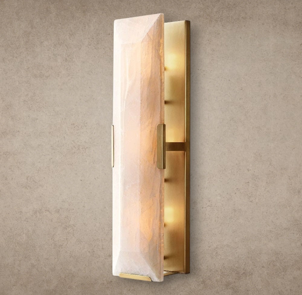 Brass Harlow Calcite Linear Sconce