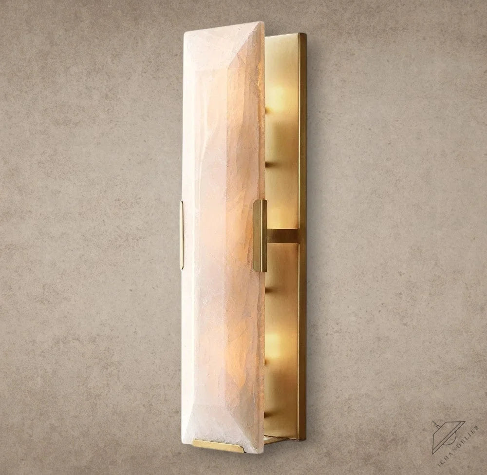 Brass Harlow Calcite Linear Sconce