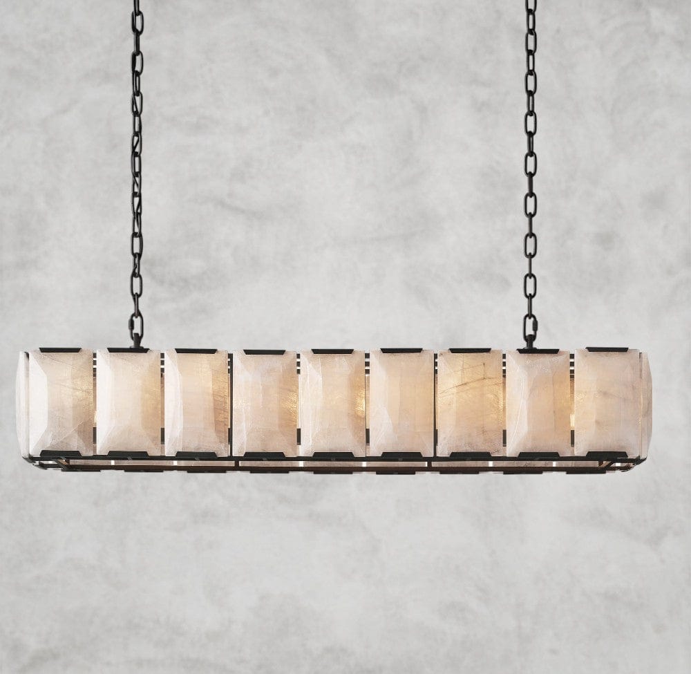 62" / Bronze Harlow Calcite Rectangular Chandelier 42", 54", 62", 74"