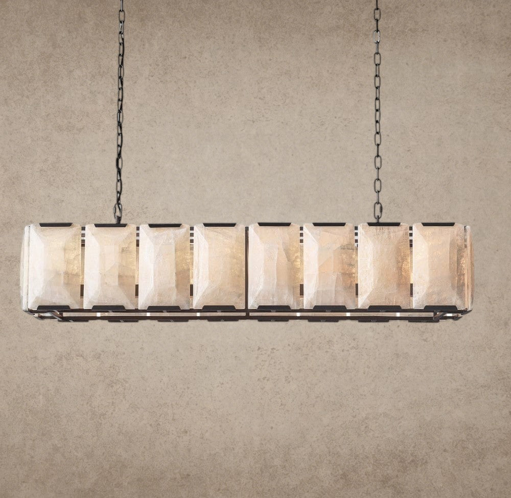 54" / Bronze Harlow Calcite Rectangular Chandelier 42", 54", 62", 74"