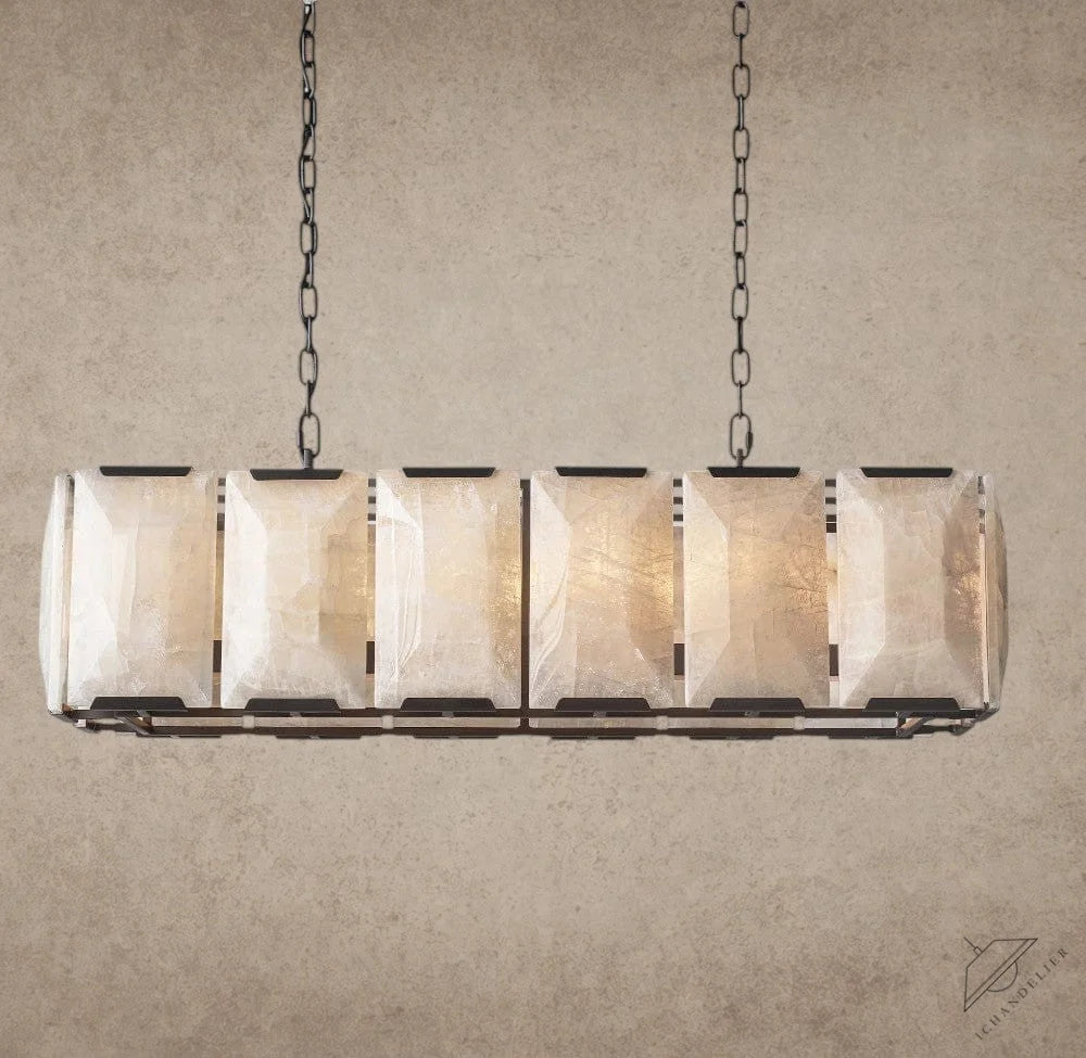 42" / Bronze Harlow Calcite Rectangular Chandelier 42", 54", 62", 74"