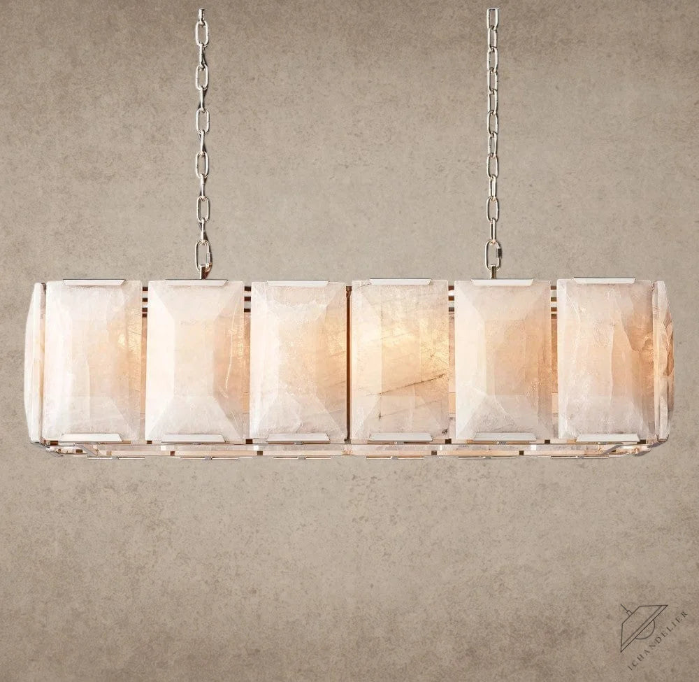 42" / Nickle Harlow Calcite Rectangular Chandelier 42", 54", 62", 74"
