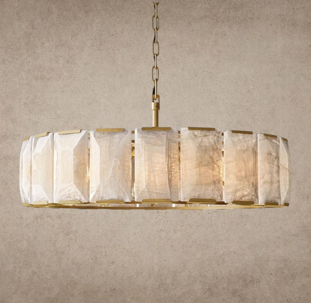 43" / Brass Harlow Calcite Round Chandelier 19", 31", 43", 60"