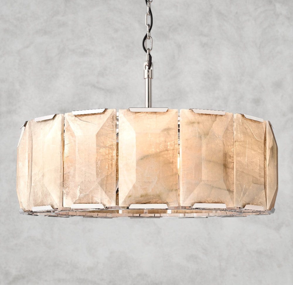 31" / Nickle Harlow Calcite Round Chandelier 19", 31", 43", 60"