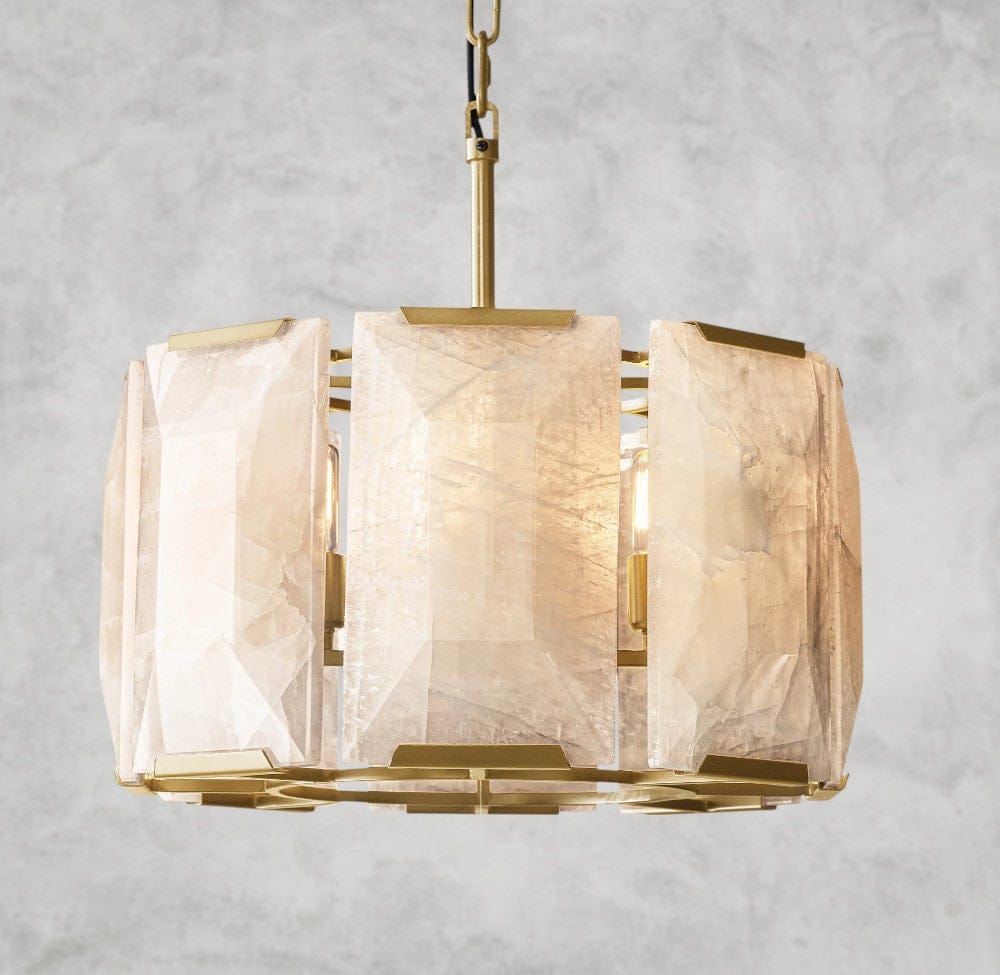 19" / Brass Harlow Calcite Round Chandelier 19", 31", 43", 60"