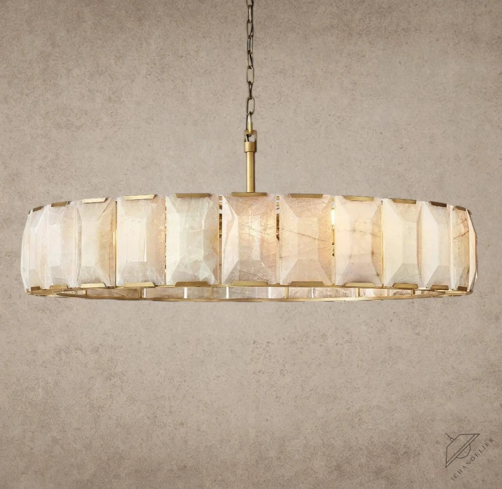 60" / Brass Harlow Calcite Round Chandelier 19", 31", 43", 60"