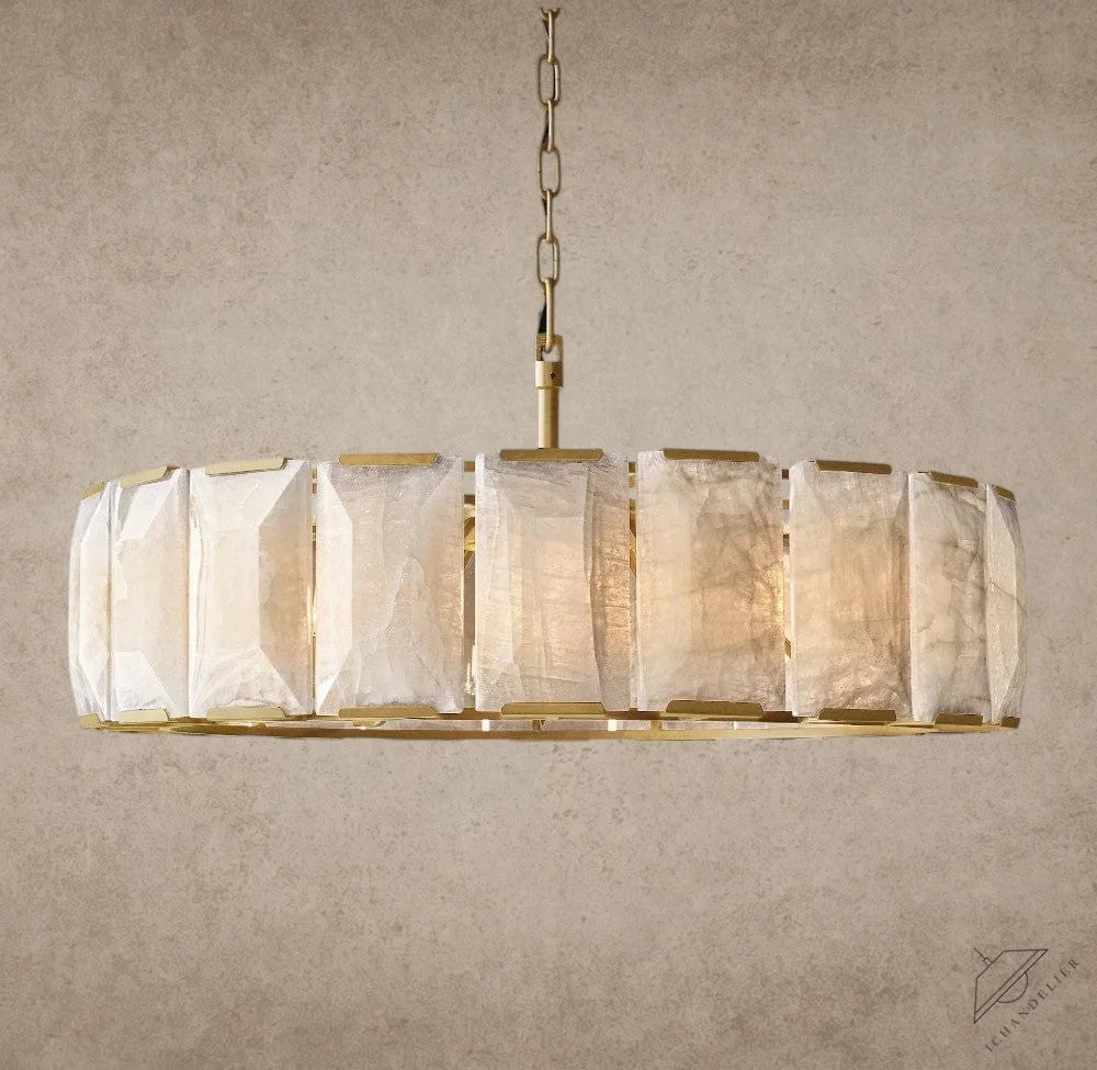 43" / Brass Harlow Calcite Round Chandelier 19", 31", 43", 60"