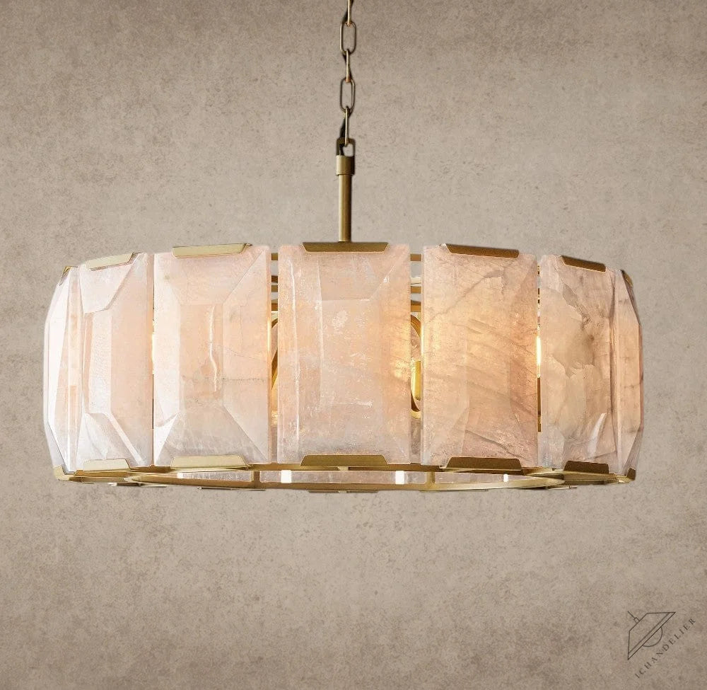31" / Brass Harlow Calcite Round Chandelier 19", 31", 43", 60"