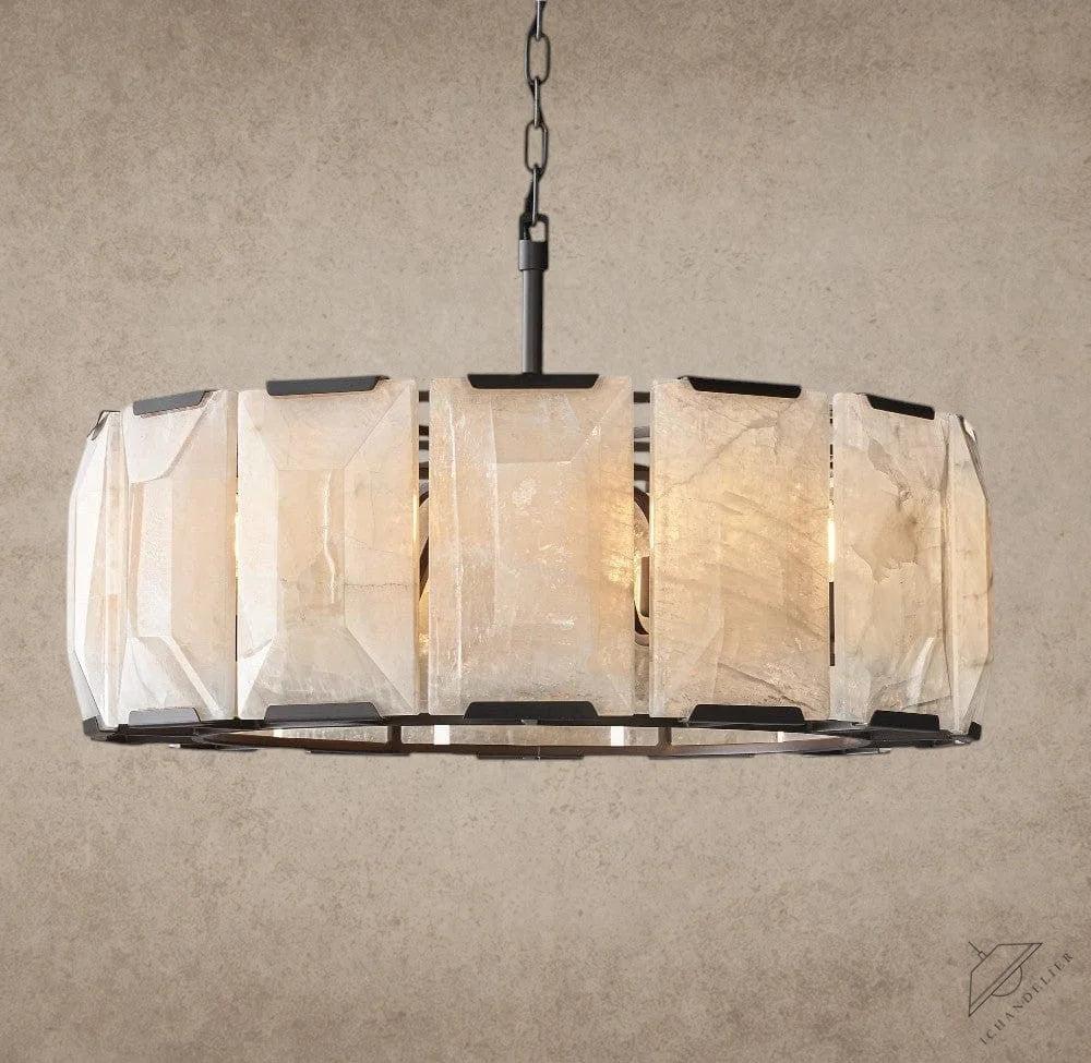 31" / Bronze Harlow Calcite Round Chandelier 19", 31", 43", 60"