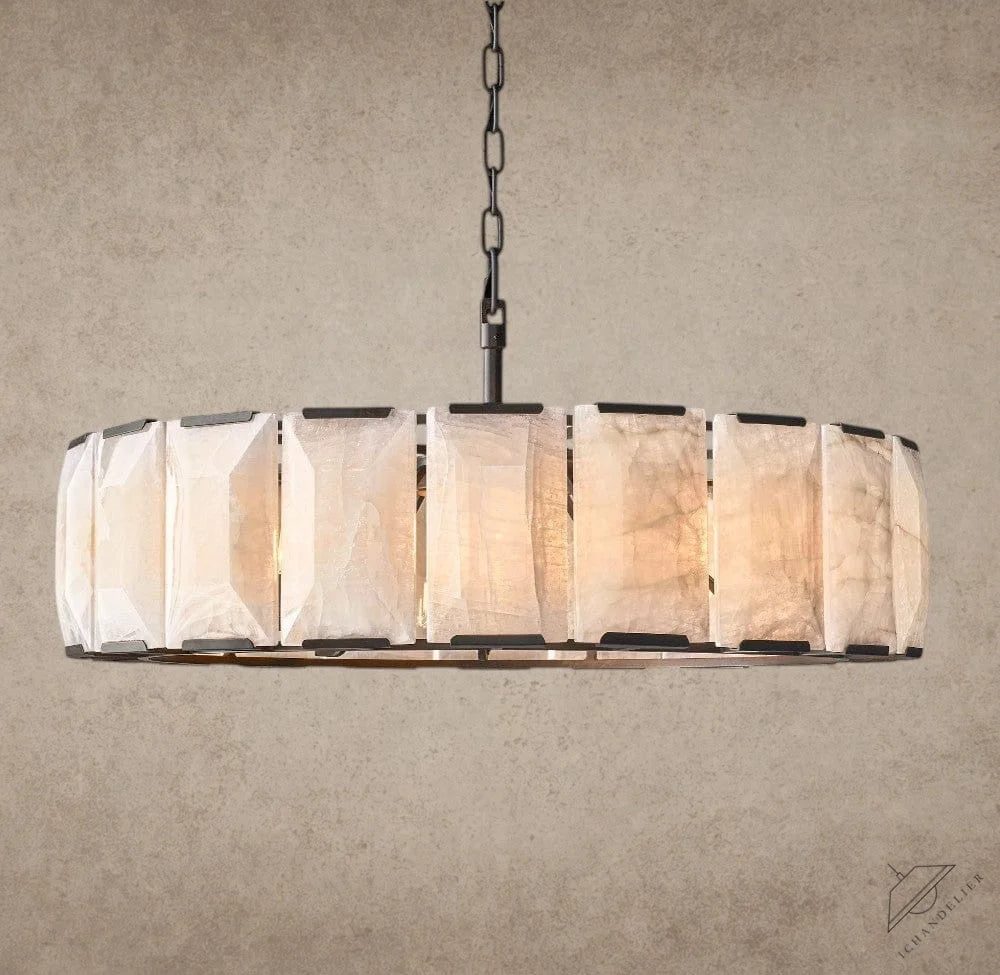 43" / Bronze Harlow Calcite Round Chandelier 19", 31", 43", 60"
