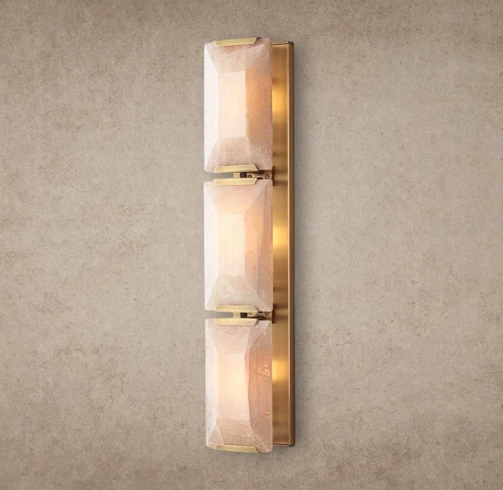 Brass Harlow Calcite Triple Sconce