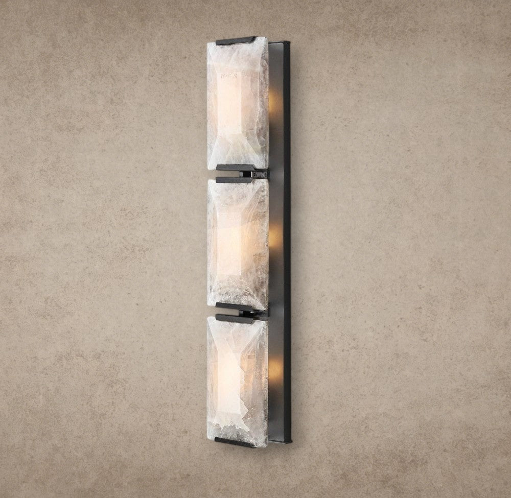 Bronze Harlow Calcite Triple Sconce