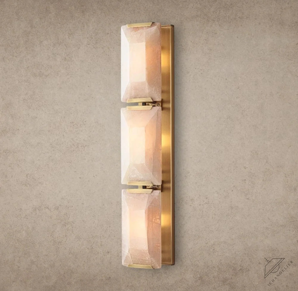 Brass Harlow Calcite Triple Sconce