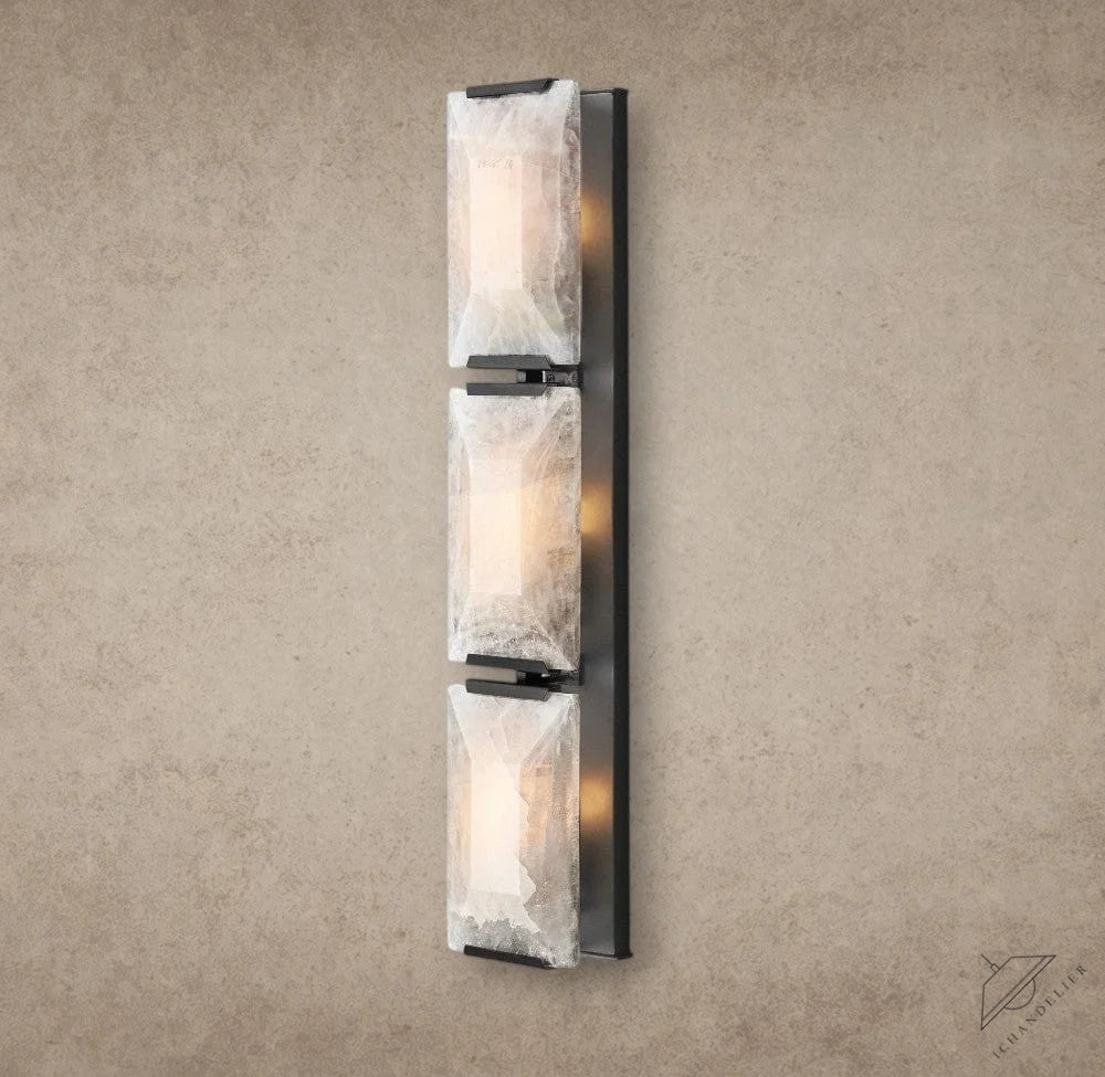 Bronze Harlow Calcite Triple Sconce