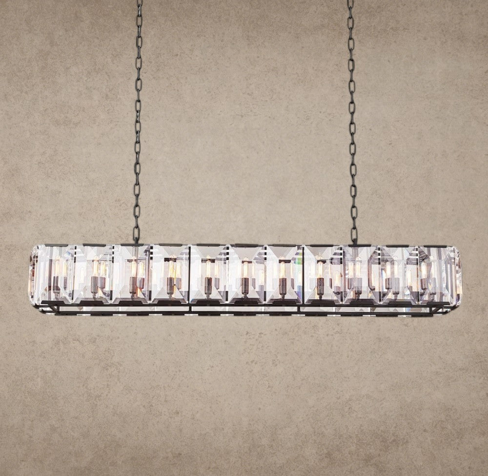 74" / Bronze Harlow Crystal Rectangular Chandelier 42", 54", 62", 74"