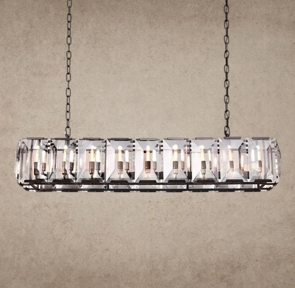62" / Bronze Harlow Crystal Rectangular Chandelier 42", 54", 62", 74"