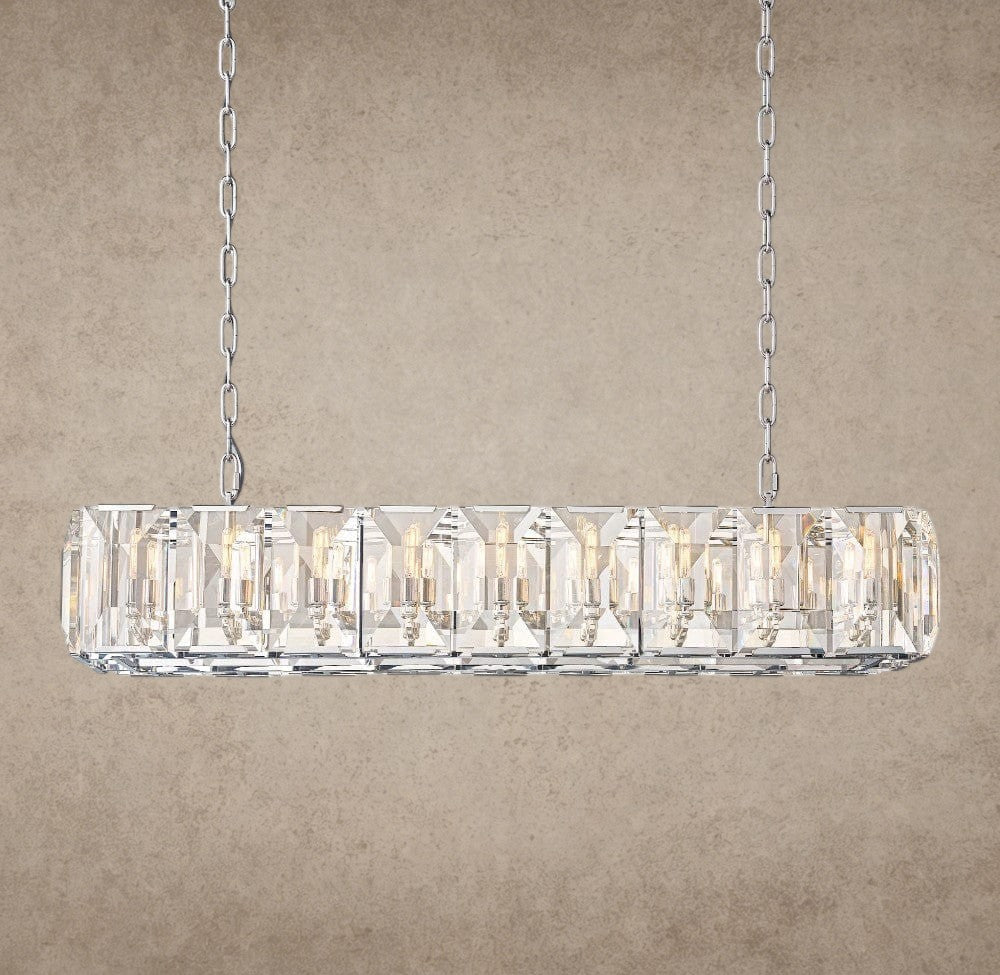 62" / Nickle Harlow Crystal Rectangular Chandelier 42", 54", 62", 74"