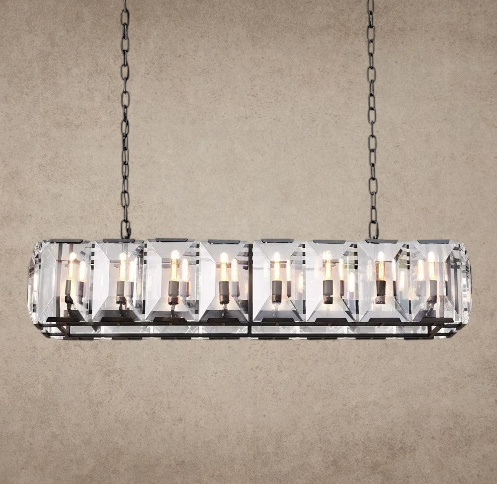 54" / Bronze Harlow Crystal Rectangular Chandelier 42", 54", 62", 74"