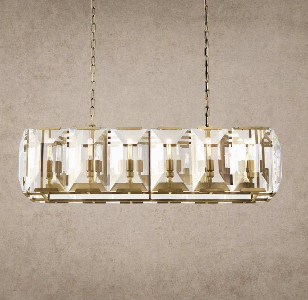 42" / Brass Harlow Crystal Rectangular Chandelier 42", 54", 62", 74"