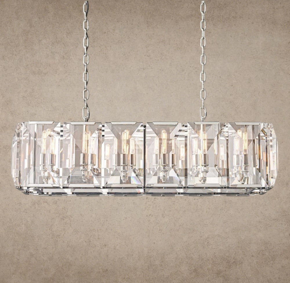 42" / Nickle Harlow Crystal Rectangular Chandelier 42", 54", 62", 74"