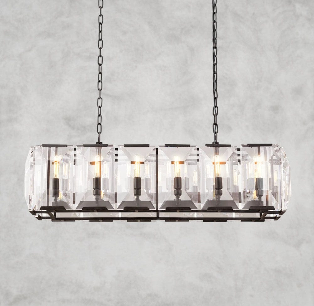 42" / Bronze Harlow Crystal Rectangular Chandelier 42", 54", 62", 74"