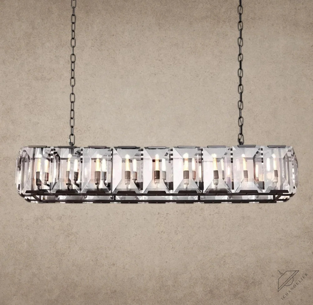 62" / Bronze Harlow Crystal Rectangular Chandelier 42", 54", 62", 74"