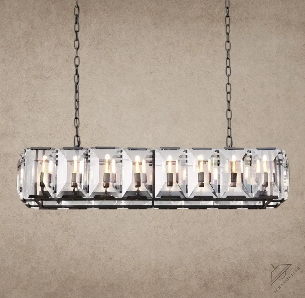54" / Bronze Harlow Crystal Rectangular Chandelier 42", 54", 62", 74"
