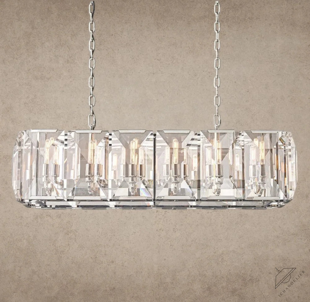 42" / Nickle Harlow Crystal Rectangular Chandelier 42", 54", 62", 74"