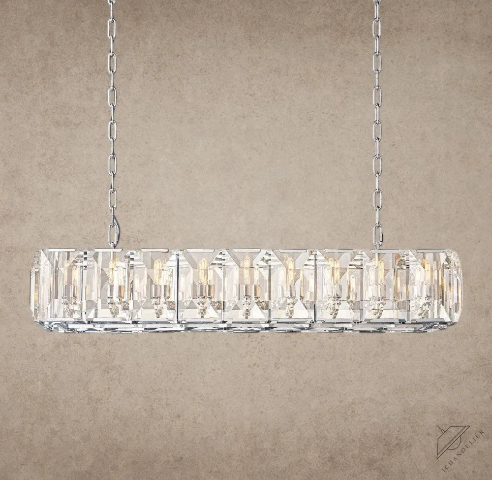 62" / Nickle Harlow Crystal Rectangular Chandelier 42", 54", 62", 74"
