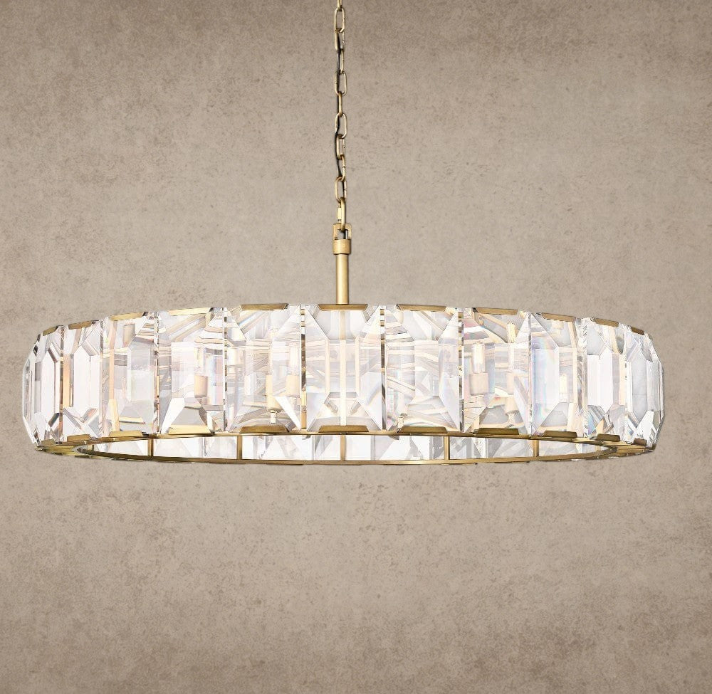 60" / Brass Harlow Crystal Round Chandelier 19", 31", 43", 60"
