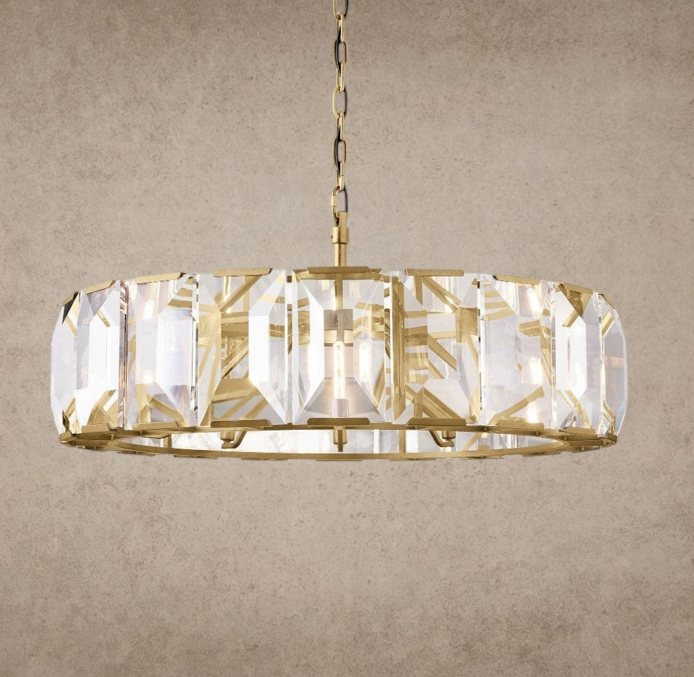 43" / Brass Harlow Crystal Round Chandelier 19", 31", 43", 60"