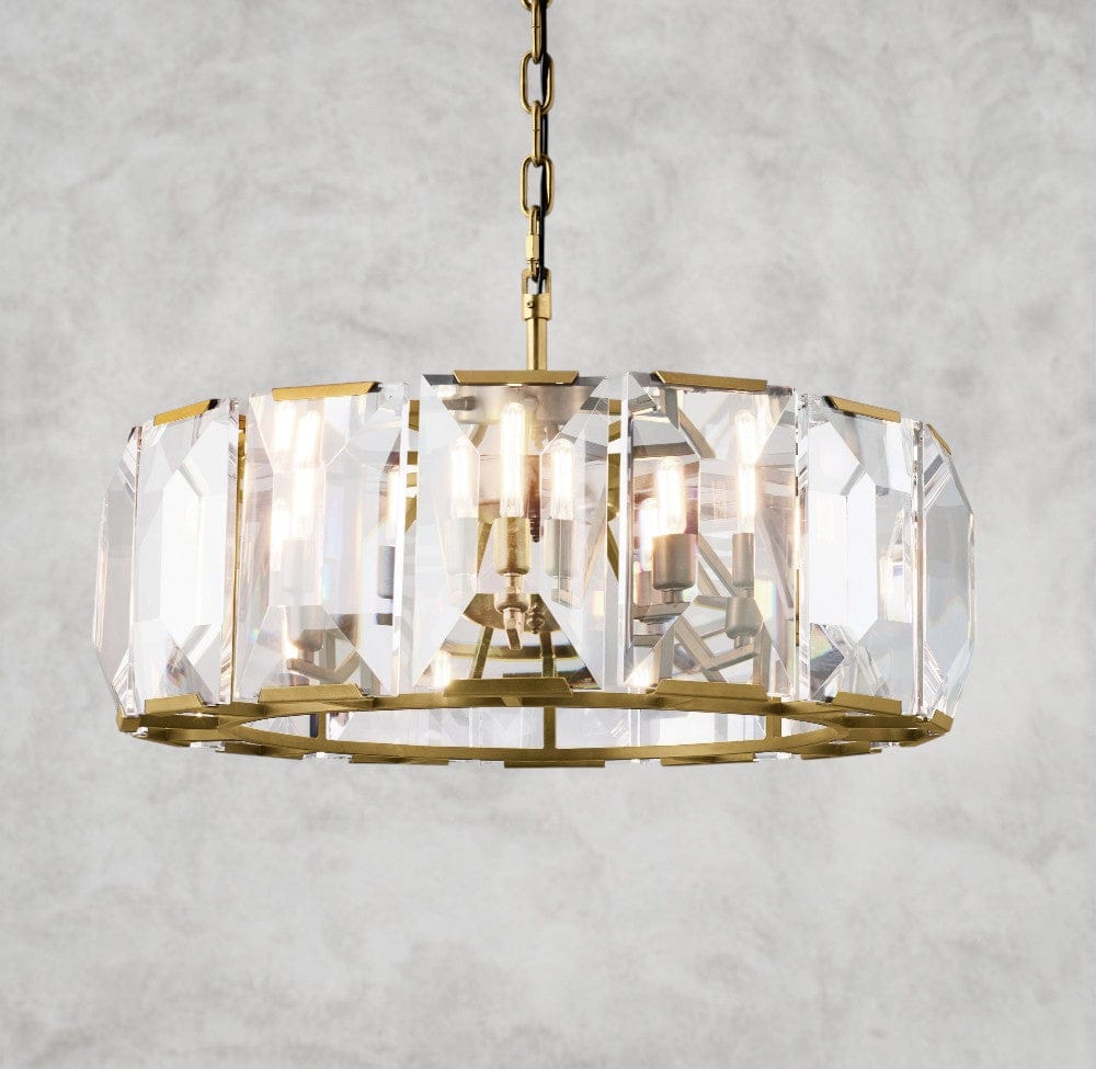 31" / Brass Harlow Crystal Round Chandelier 19", 31", 43", 60"