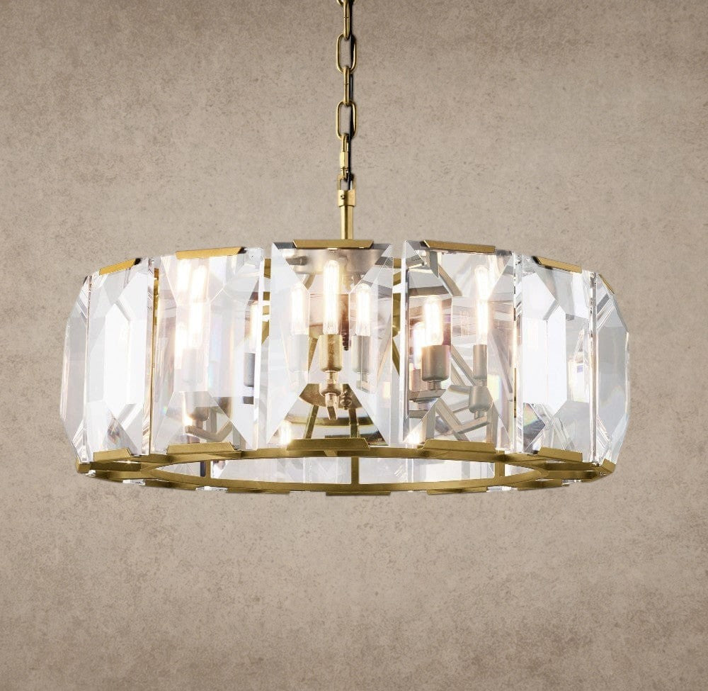 31" / Brass Harlow Crystal Round Chandelier 19", 31", 43", 60"