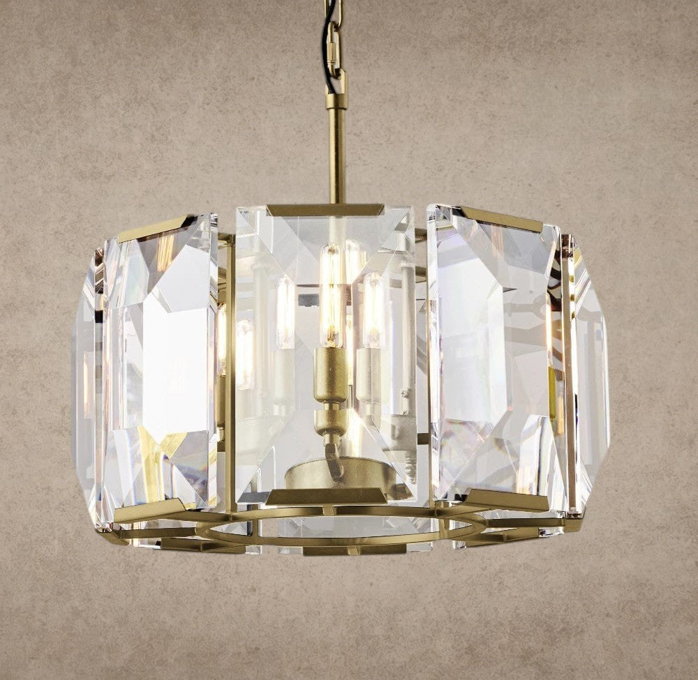 19" / Brass Harlow Crystal Round Chandelier 19", 31", 43", 60"