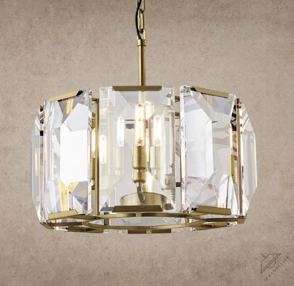 19" / Brass Harlow Crystal Round Chandelier 19", 31", 43", 60"