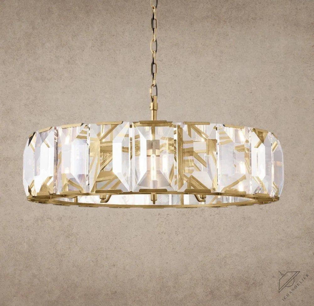 43" / Brass Harlow Crystal Round Chandelier 19", 31", 43", 60"