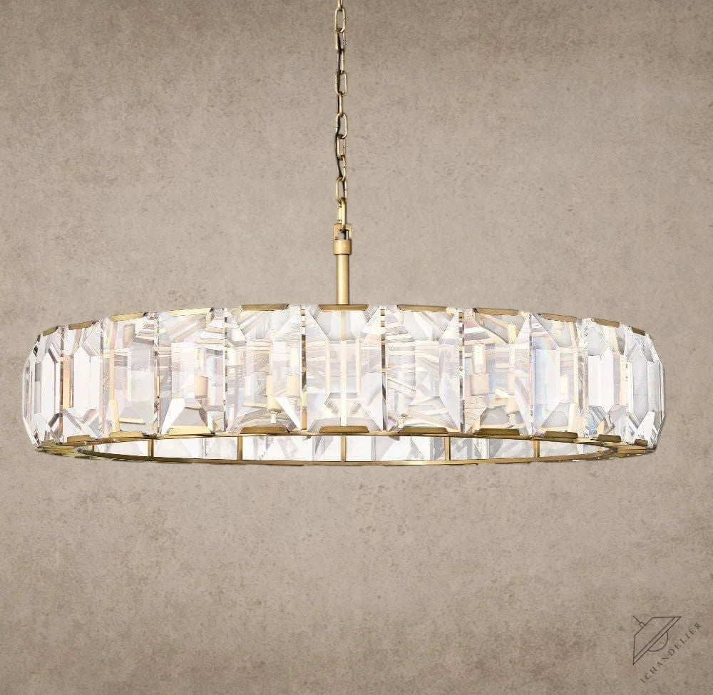 60" / Brass Harlow Crystal Round Chandelier 19", 31", 43", 60"